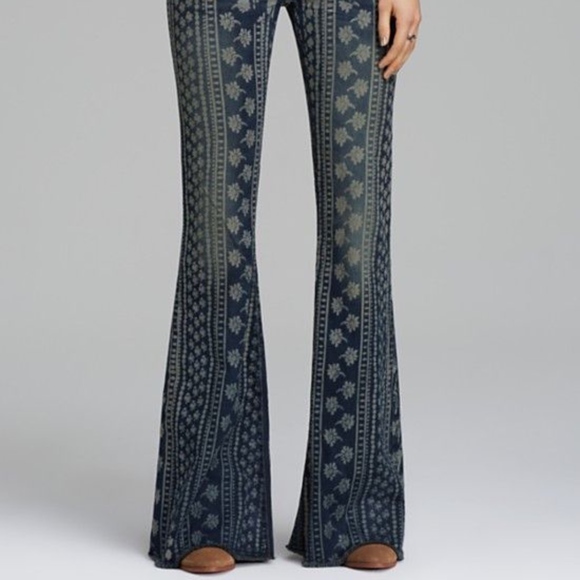Free People Pants - FREE PEOPLE Century Stripe Bali Flare Jeans